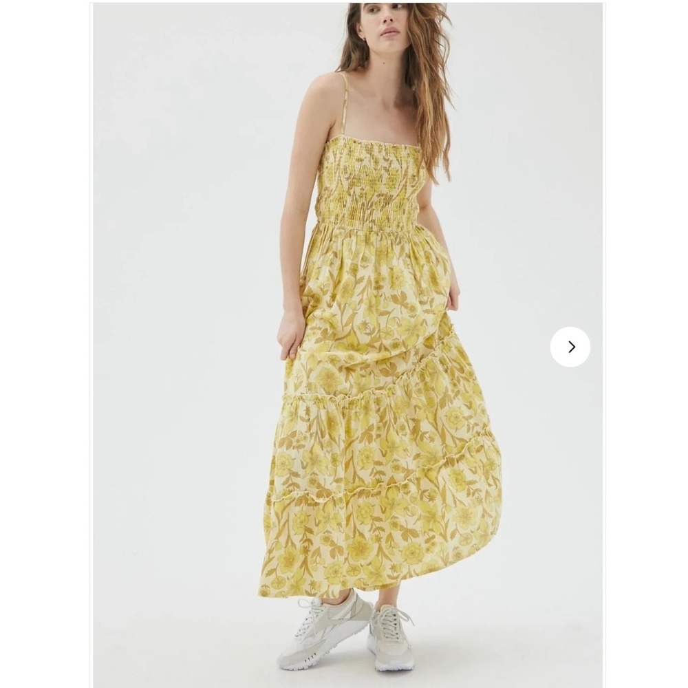 Urban Outfitters Athena Smocked Midi Dress Floral Cottagecore Small Boho